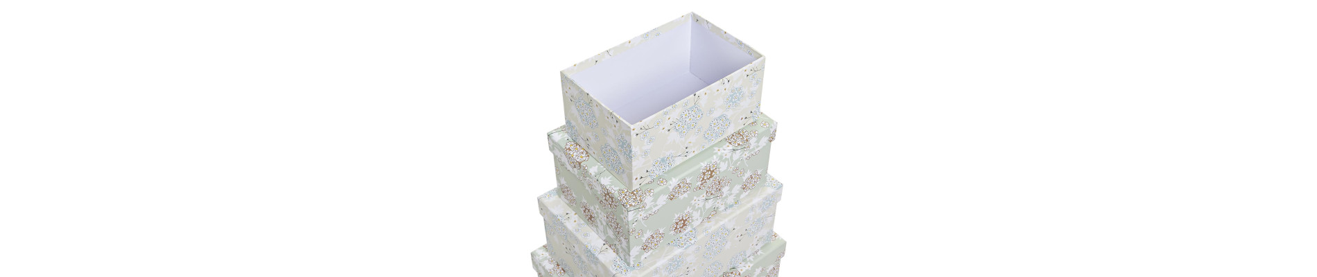 CAJA SET 10 CARTON 43,5X33,5X15,5 FLORES VERDE