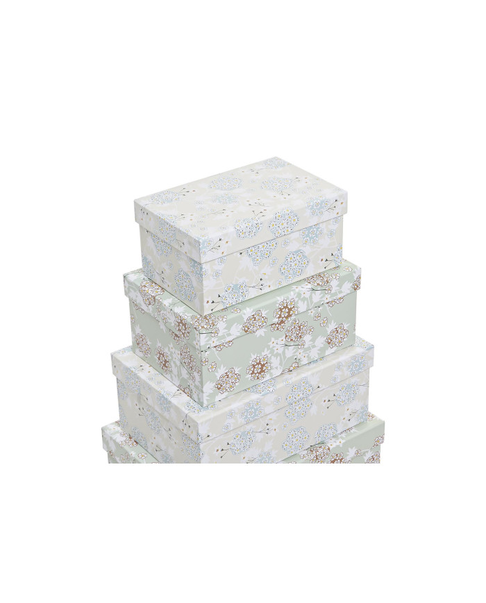 CAJA SET 10 CARTON 43,5X33,5X15,5 FLORES VERDE