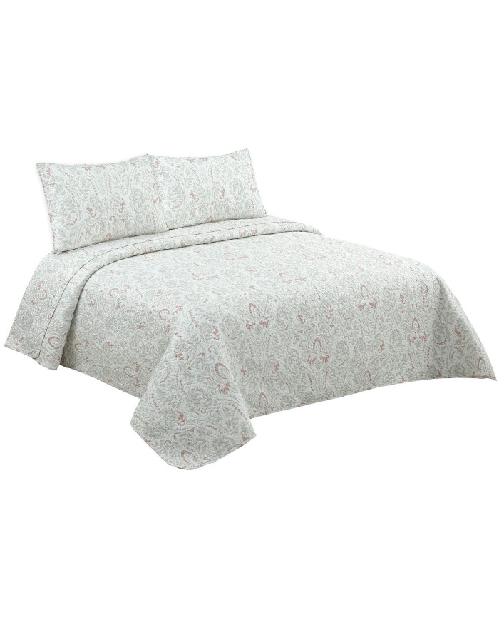 COLCHA POLIESTER 240X260X1 285 GSM, FLORAL BORDADO
