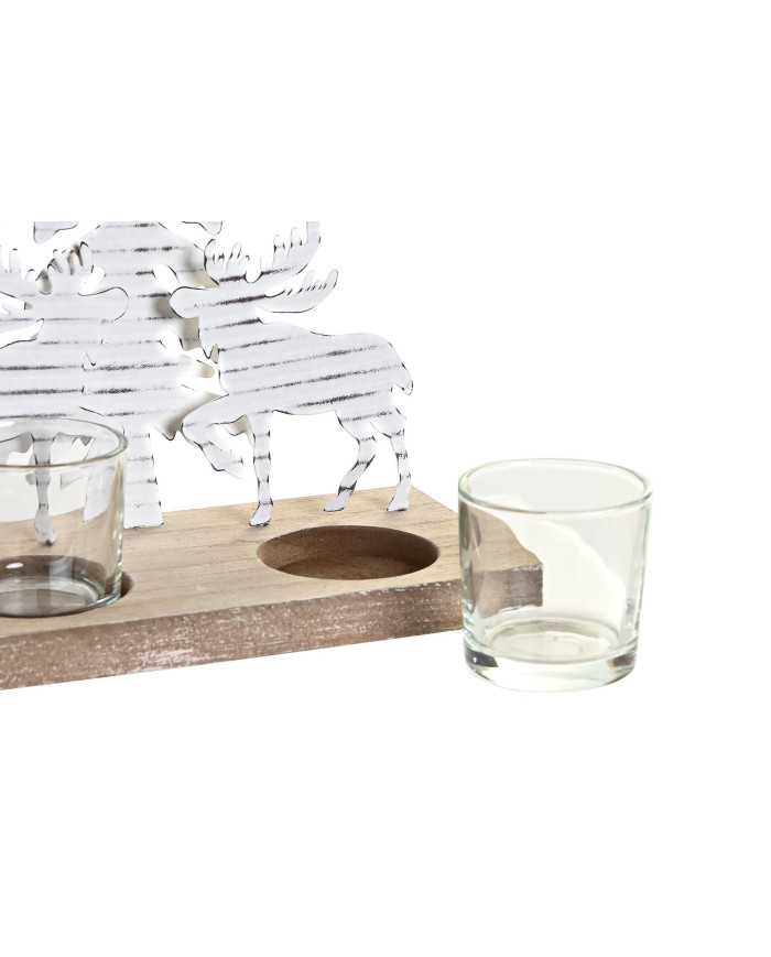 PORTAVELA MADERA METAL 18X9X18 2 VASOS 2 SURT.