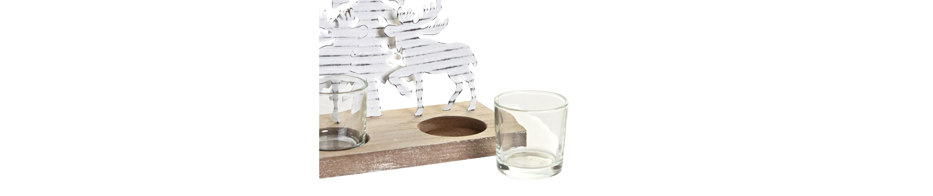 PORTAVELA MADERA METAL 18X9X18 2 VASOS 2 SURT.
