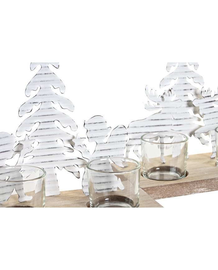 PORTAVELA MADERA METAL 18X9X18 2 VASOS 2 SURT.
