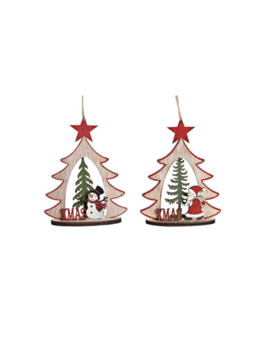 DECORACION COLGANTE MADERA 14X6X18 ARBOL 2 SURT.