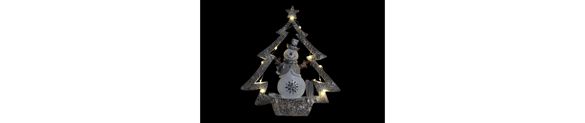 FIGURA RESINA LED 21,5X5X23,5 ARBOL BLANCO
