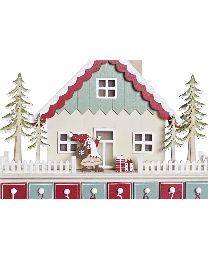 CALENDARIO ADVIENTO MADERA 32X8X33 CASA 2 SURT.