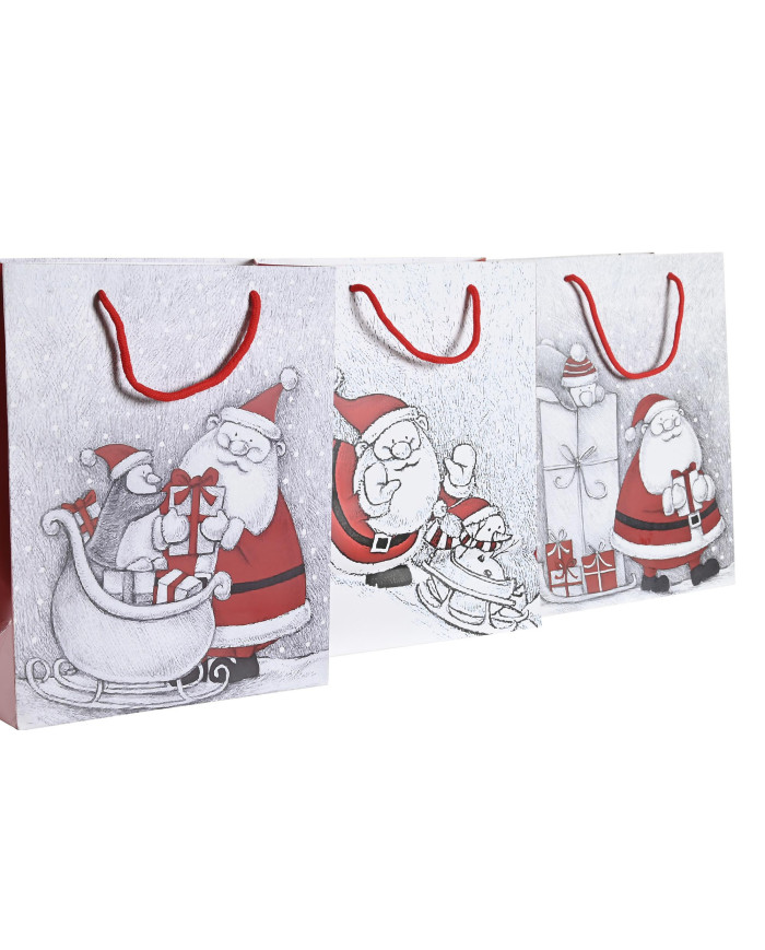 BOLSA PAPEL 18X10X23 160GR, PAPA NOEL 3 SURT.