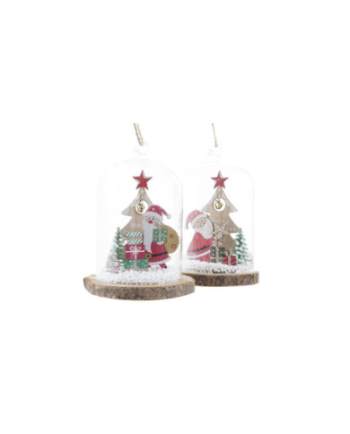 DECORACION COLGANTE CRISTAL MADERA 8X8X12 2 SURT.