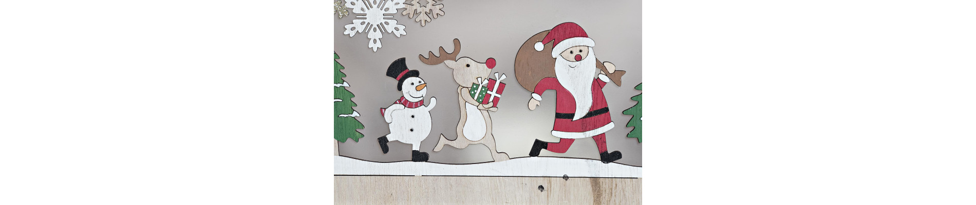 DECORACION LUMINOSA MADERA LED 28X3X18 2 SURT.