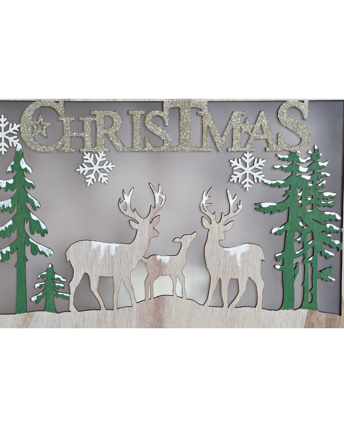 DECORACION LUMINOSA MADERA LED 28X3X18 2 SURT.