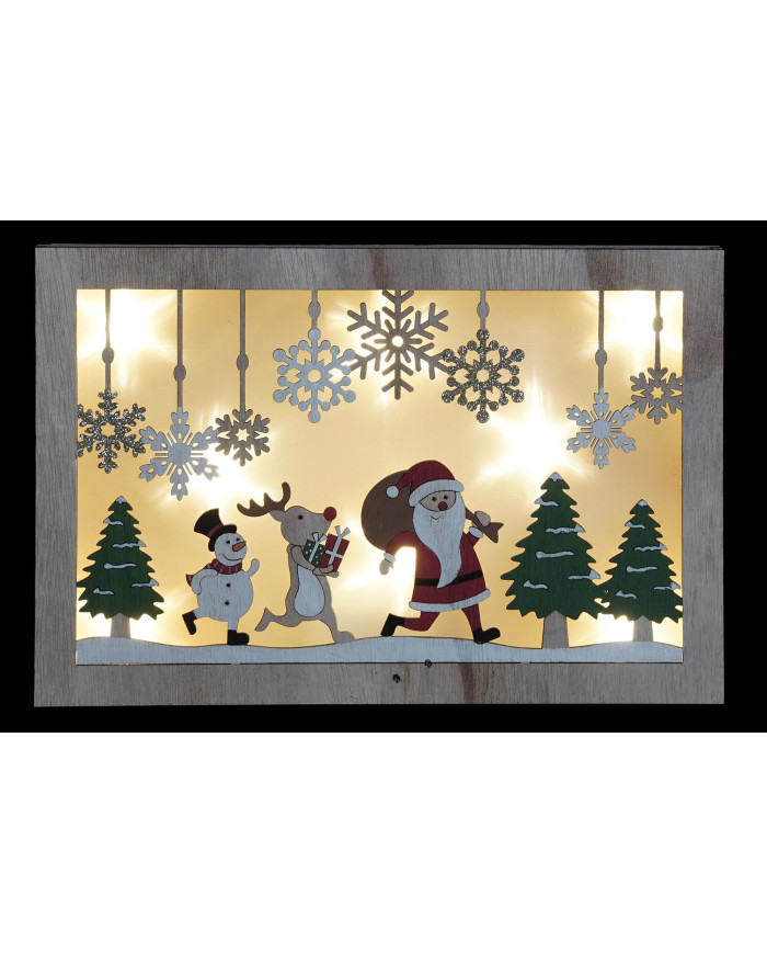 DECORACION LUMINOSA MADERA LED 28X3X18 2 SURT.