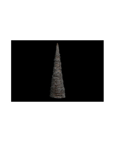 CONO RATAN LED 19X19X62 NATURAL MARRON CLARO