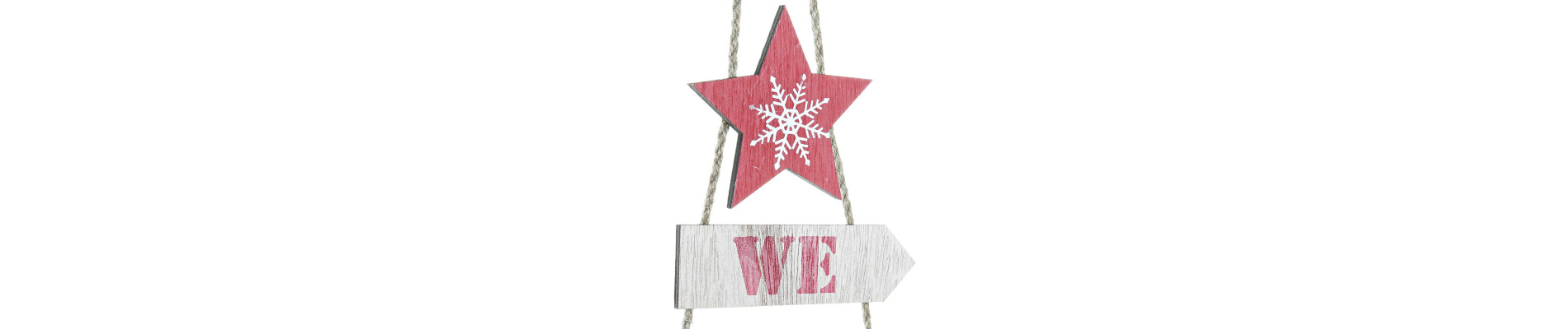 DECORACION COLGANTE MDF CUERDA 27X1X47 ROJO