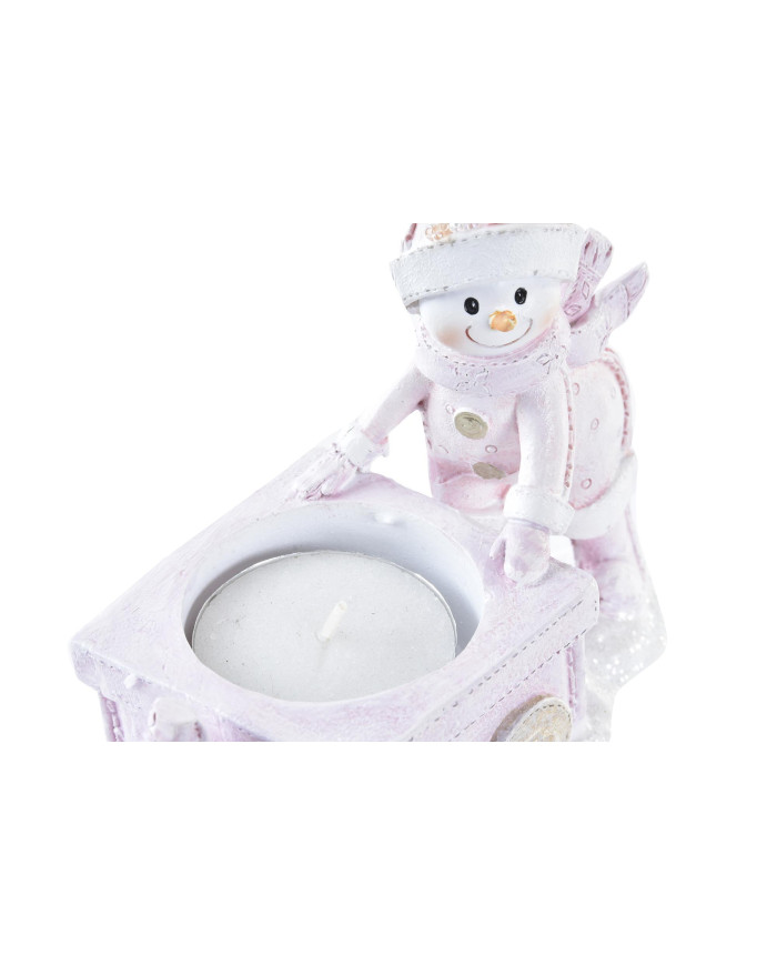 FIGURA RESINA 12X6,5X10 PORTAVELA ROSA