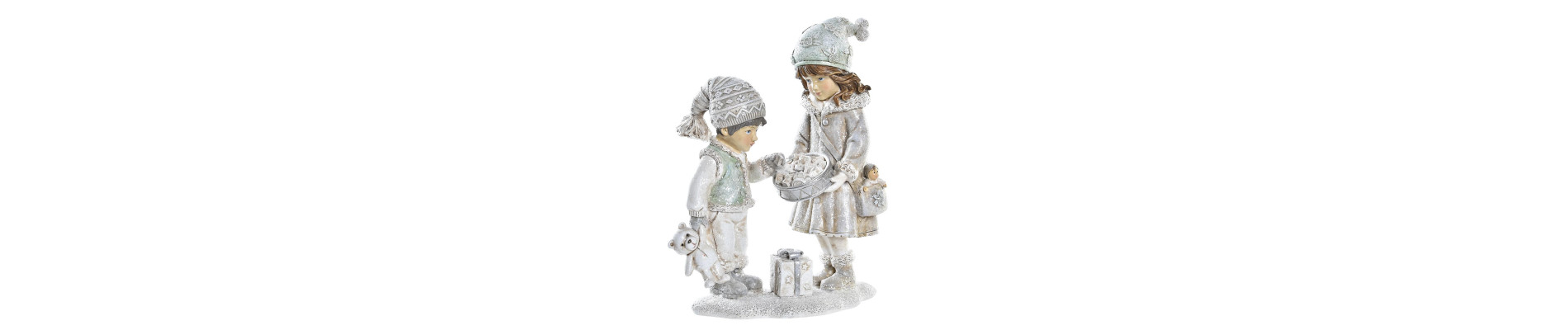 FIGURA RESINA 13,5X7,5X18,5 NIÑOS GRIS