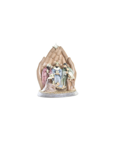 NACIMIENTO RESINA 14X11X17,5 MANOS MULTICOLOR