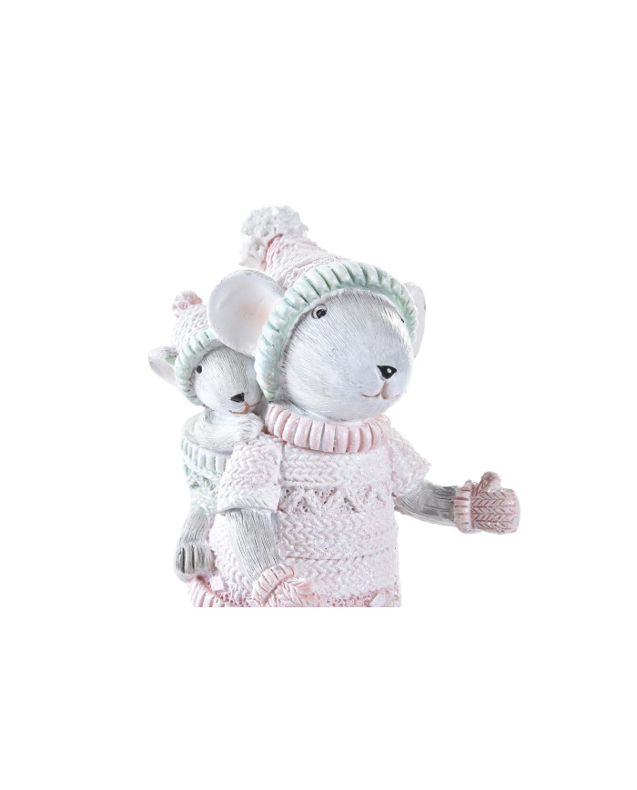 FIGURA RESINA 7X5X11 RATON ROSA