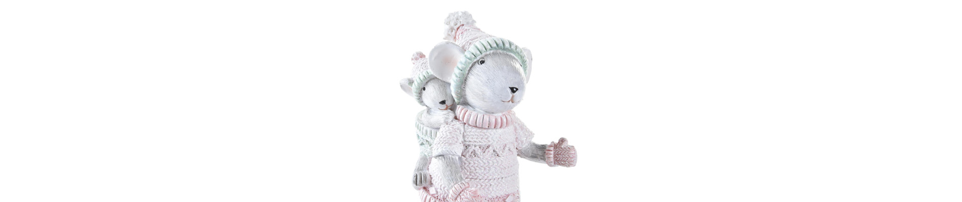 FIGURA RESINA 7X5X11 RATON ROSA