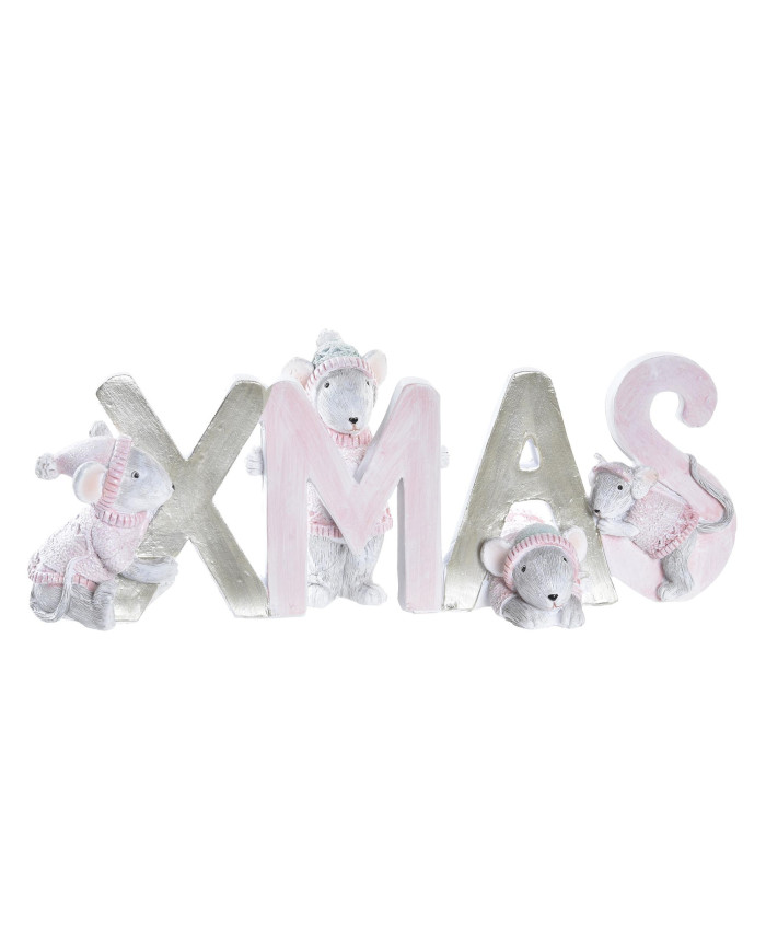 FIGURA RESINA 21,5X7,5X8 XMAS ROSA