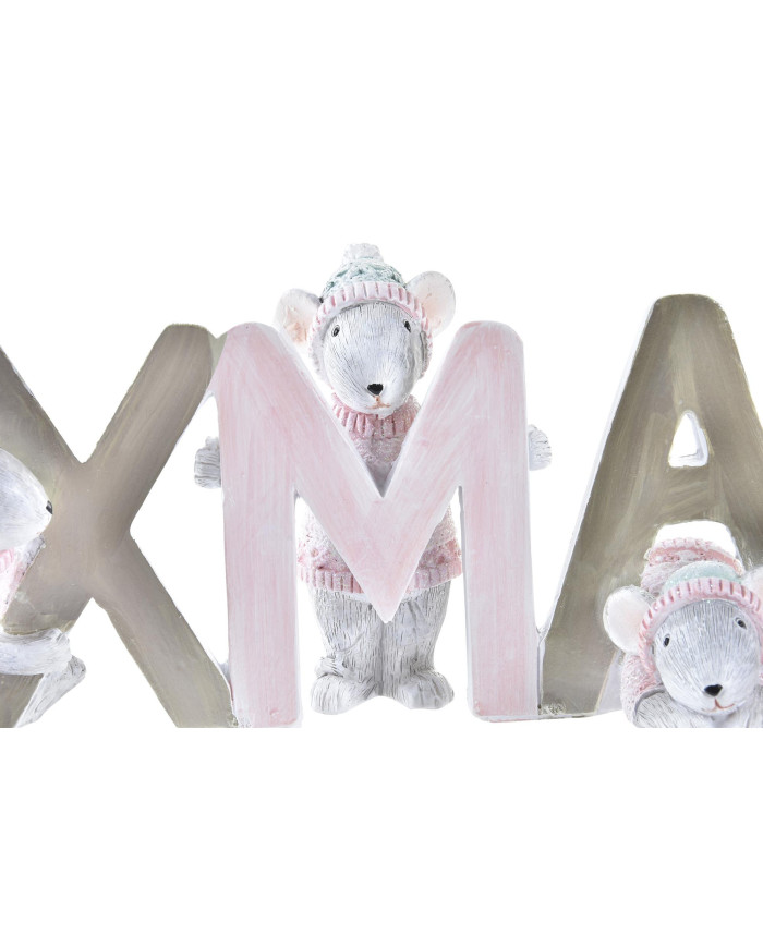 FIGURA RESINA 21,5X7,5X8 XMAS ROSA