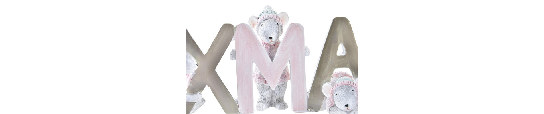 FIGURA RESINA 21,5X7,5X8 XMAS ROSA