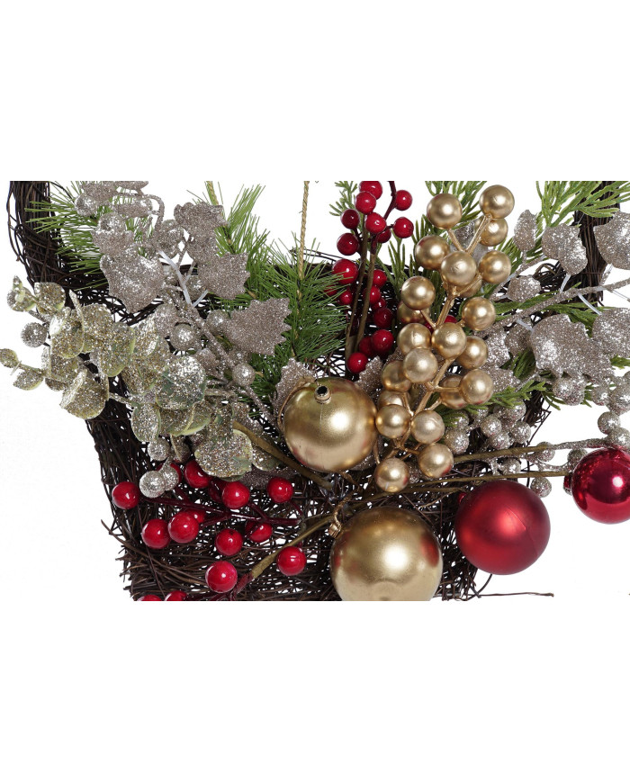 DECORACION PARED PVC RATAN 30X10X40 CESTA MUERDAGO
