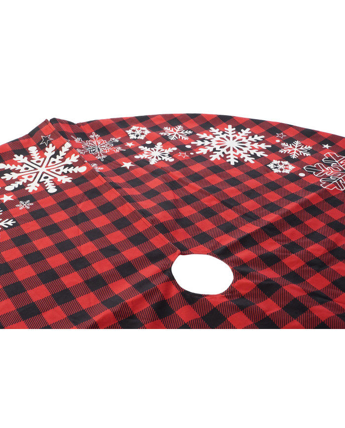 BASE ARBOL POLIESTER 121X121X1 TARTAN ROJO