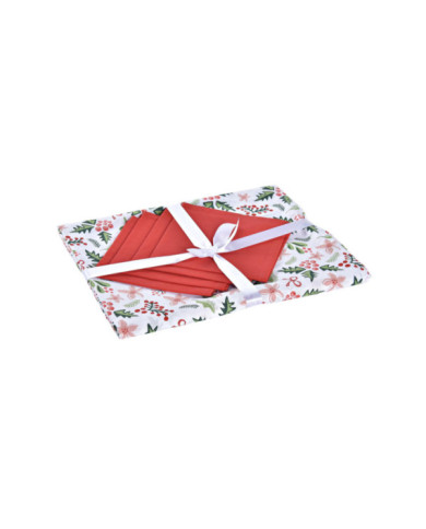 MANTEL SET 5 ALGODON 150X150X0,2 4SERV MUERDAGO