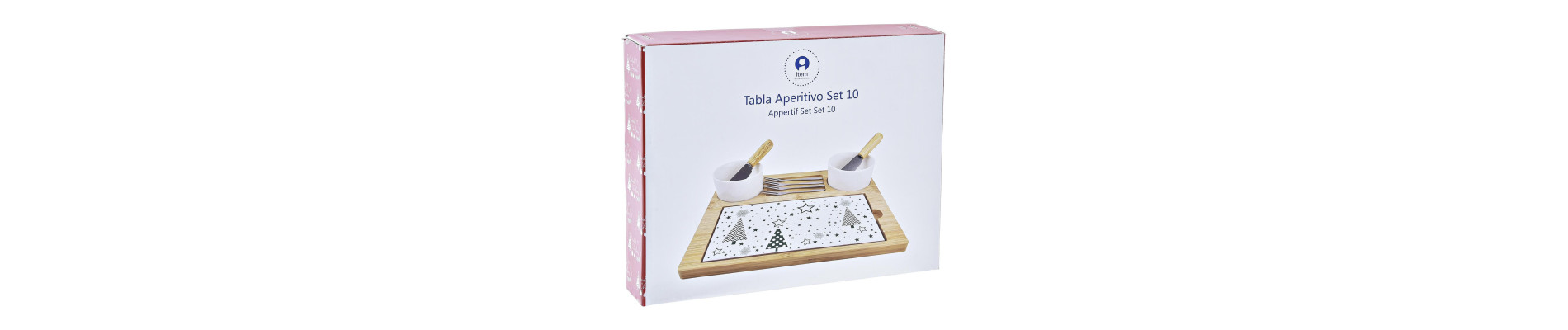 TABLA APERITIVO SET 10 BAMBU GRES 25X20X8 VERDE