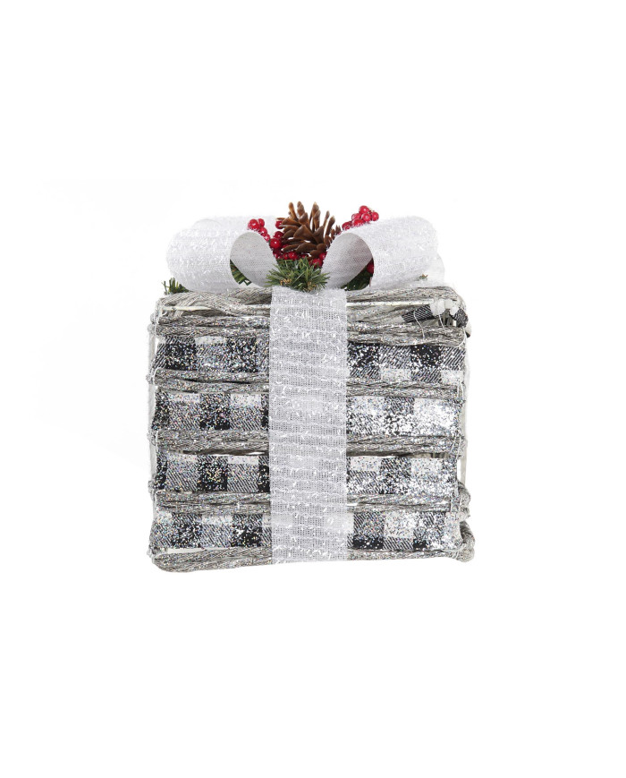 REGALO SET 3 LED RATAN 25X25X29 3AA NEVADO BLANCO
