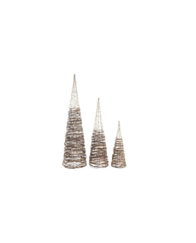 CONO SET 3 LED RATAN 20X20X80 3AA NATURAL