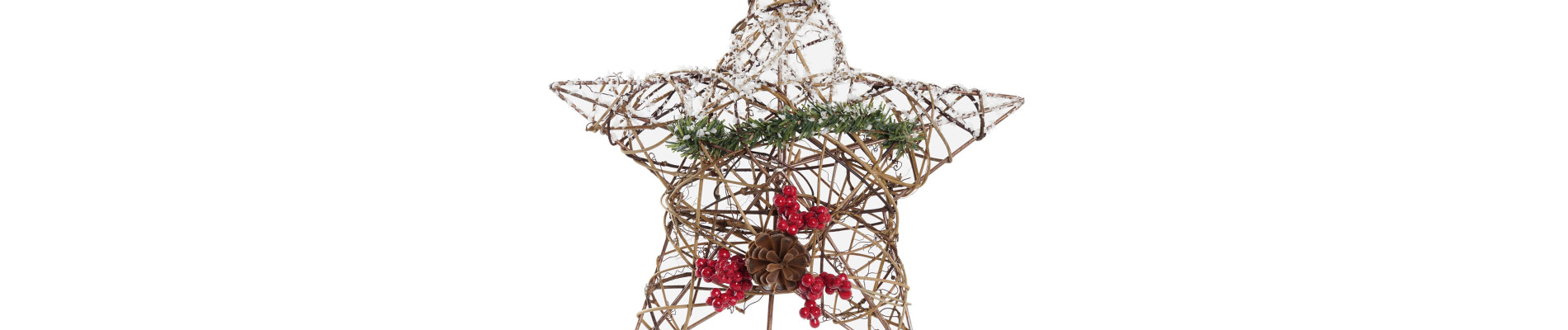 ESTRELLA RATAN 25X5X30 ARBOL NEVADO NATURAL