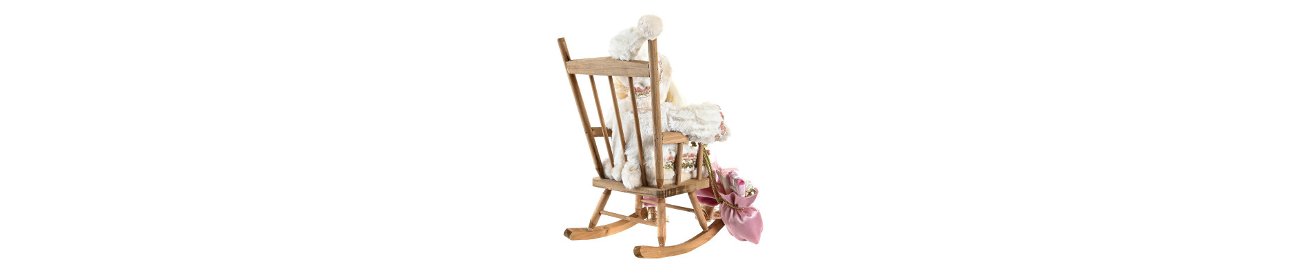 FIGURA POLIESTER MADERA 23X25X35 SILLA ROSA