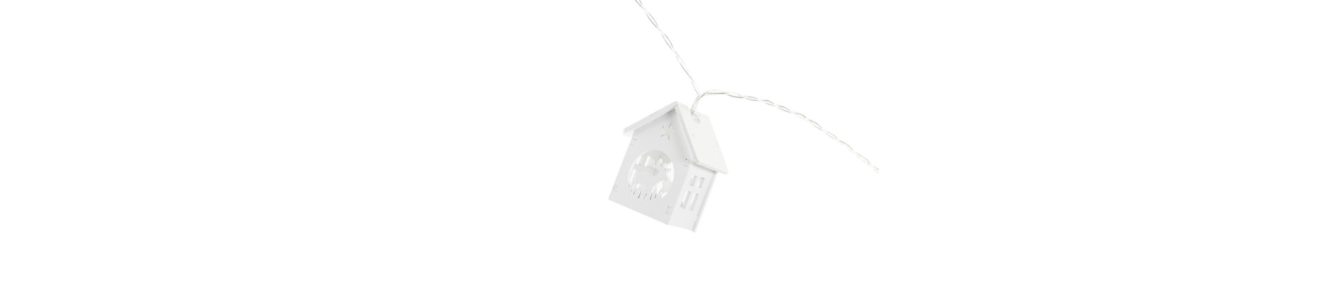 GUIRNALDA LED MDF 120X4X6 CASAS BLANCO