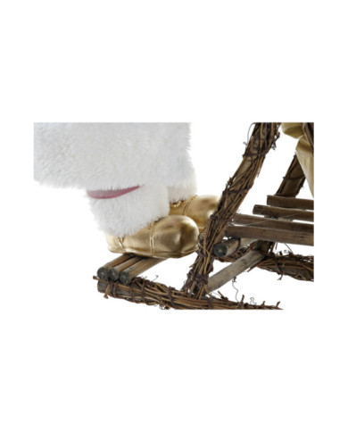 FIGURA POLIESTER MADERA 42X25X48 TRINEO ROSA