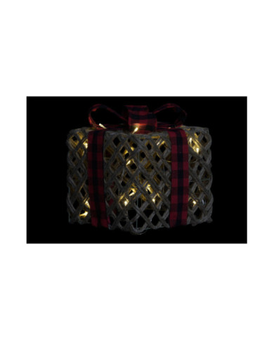REGALO SET 3 LED YUTE 26X26X31 3AA TARTAN NATURAL