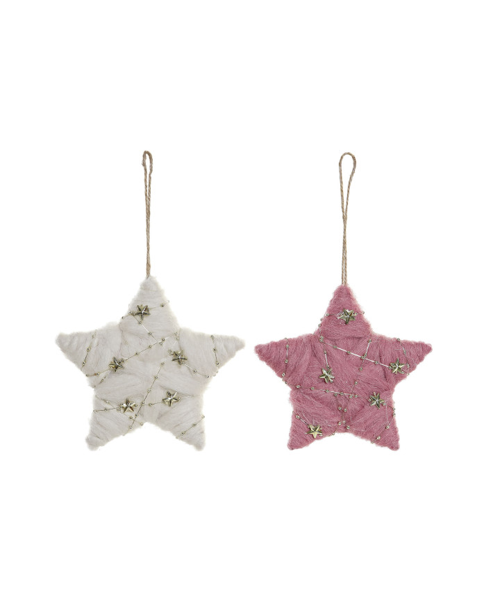 DECORACION COLGANTE LANA 15X2,5X14 ESTRELLA 2 SURT