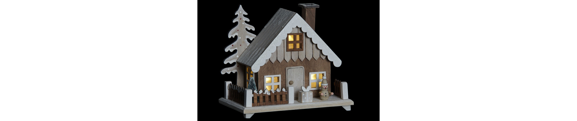 DECORACION LUMINOSA MADERA LED 19X12X16 CASA