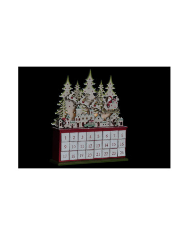 CALENDARIO ADVIENTO MADERA LED 32X8,5X38 PUEBLO