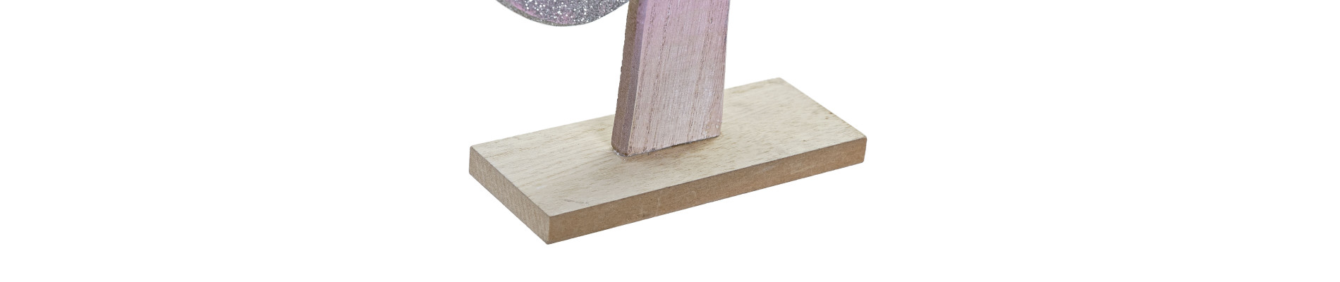 DECORACION MADERA 20X6X39,5 ARBOL PURPURINA ROSA