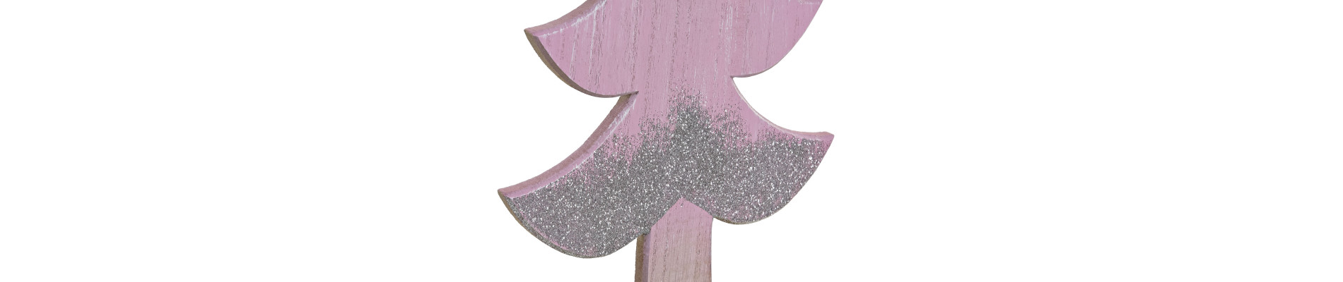 DECORACION MADERA 20X6X39,5 ARBOL PURPURINA ROSA