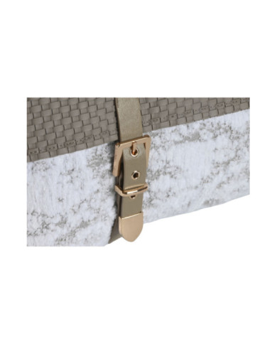 COJIN JACQUARD PU 50X10X30 HEBILLA BEIGE