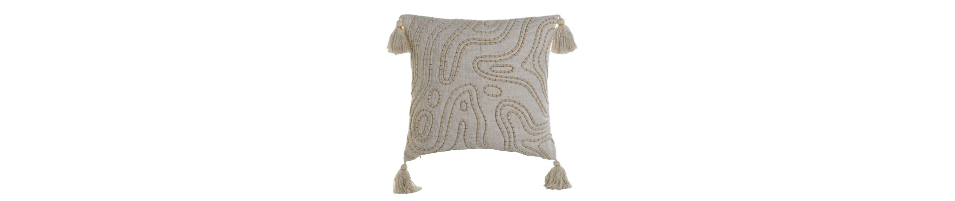 COJIN ALGODON 45X15X45 420 GR, BORDADO BEIGE