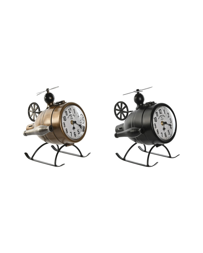RELOJ SOBREMESA METAL 18X23X24 HELICOPTER 2 SURT.