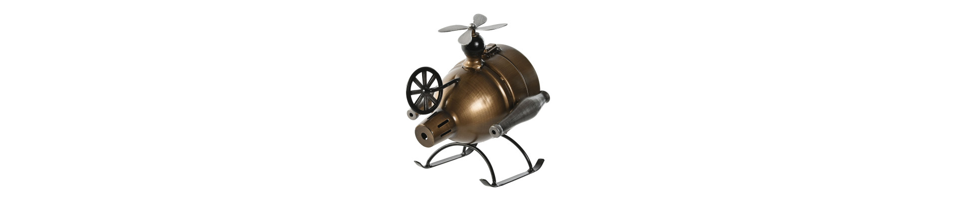 RELOJ SOBREMESA METAL 18X23X24 HELICOPTER 2 SURT.