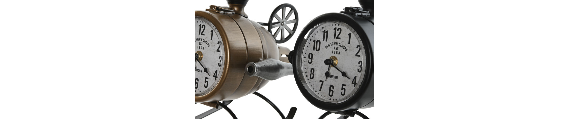 RELOJ SOBREMESA METAL 18X23X24 HELICOPTER 2 SURT.