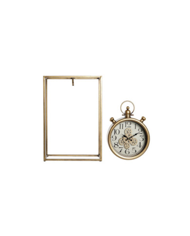 RELOJ SOBREMESA HIERRO CRISTAL 33X15X48 MOVIMIENTO