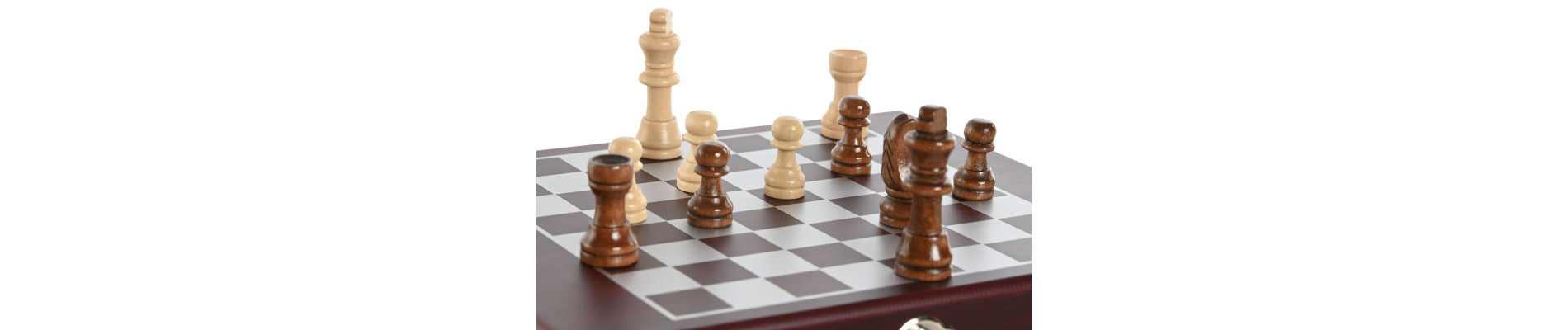 VINO SET 7 MDF 24X19X7 AJEDREZ POKER MARRON