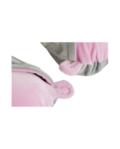 COJIN VIAJE POLIESTER 30X10X32 CAPUCHA ROSA