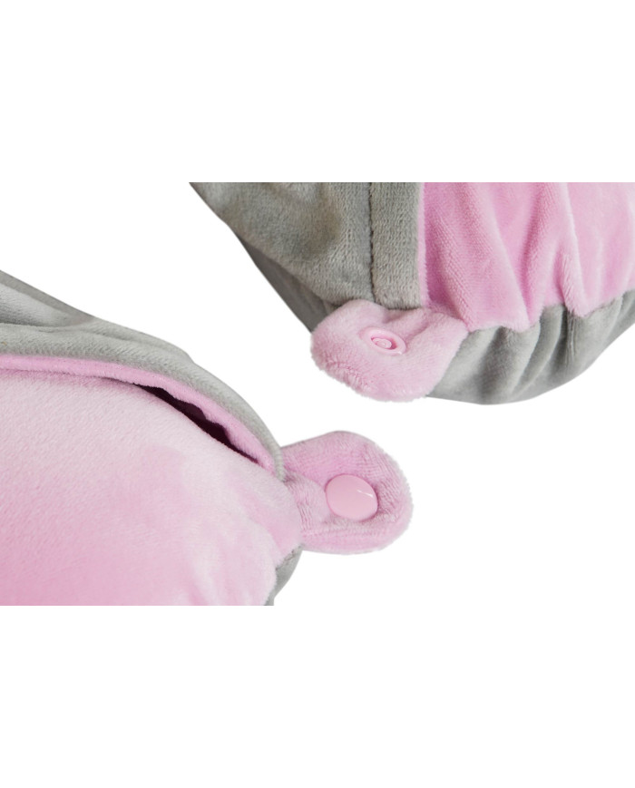 COJIN VIAJE POLIESTER 30X10X32 CAPUCHA ROSA