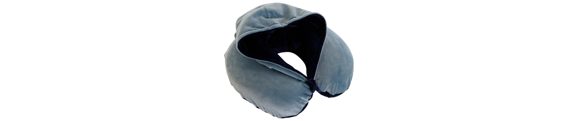 COJIN VIAJE POLIESTER 30X10X32 CAPUCHA AZUL MARINO